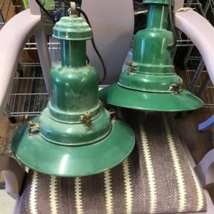 BRICABRAC Green Hanging Lamp Pair For £30. – . / Large / Glass and metal / Green