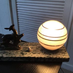 Art Deco Table Lamp Marble Base – . / Small / . / Green