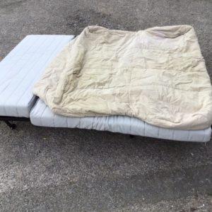 Sofa Bed / Futon – Cream Corduroy Cover – . / . / Fabric / Grey