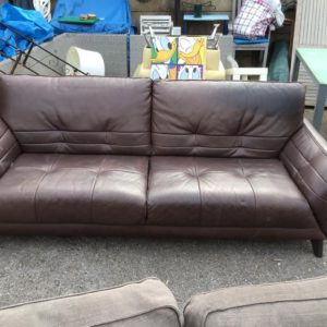 Sofa 3 Seater – . / . / Leather / Dark Brown