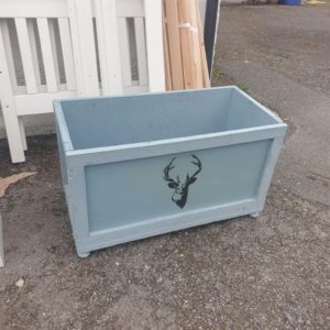 Storage Trunk/Box/Ottoman – . / Medium / Wood / Light Blue