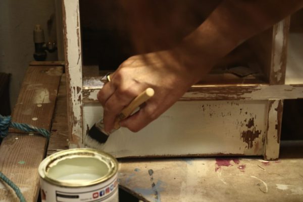 Painting a cupboard pigeon hole white
