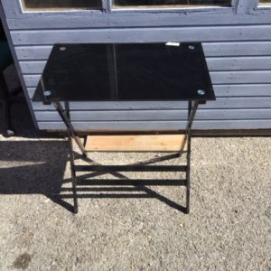 Small glass top computer desk  – . / . / Glass / Black