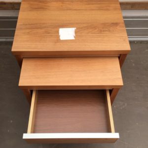 Nest Of Tables With One Small Draw – . / Medium / Wood / Beige