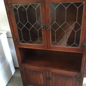 Wall Unit / Display Unit Glass Fronted – . / Large / Wood / Dark Brown