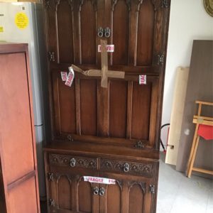 Wall Unit / Display Unit Wooden Door – . / Large / Wood / Dark Brown