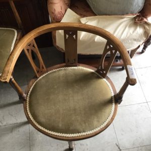 Antique Corder Round Back Chair – . / Medium / Wood / Dark Brown