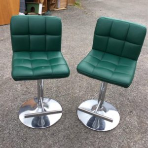 Stool/Pouffe EACH – . / Large / Leather / Green
