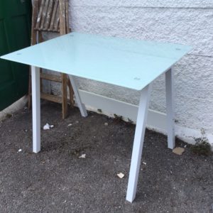 White glass top Desk