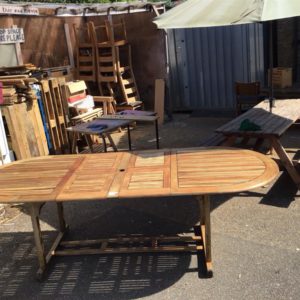 Extendable Garden Table – . / . / Wood / Dark Brown
