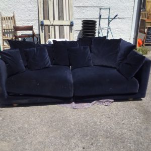 Sofa 3 Seater – . / . / Fabric / Navy Blue