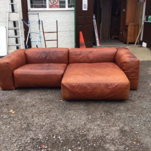 Sofa Corner Unit Small – . / Medium / Leather / Dark Brown