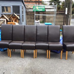 Chair Dining/ Kitchen EACH – . / Small / Leather / Black