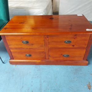 Table With Drawers And Trunk Handles – . / Medium / Wood / Dark Brown
