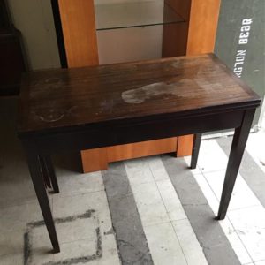 Office Desk/Folding Card Table Spins Round – . / . / Wood / Dark Brown