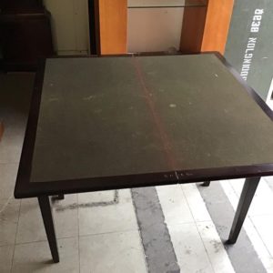 Office Desk/Folding Card Table Spins Round – . / . / Wood / Dark Brown