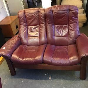 Sofa 2 Seater – . / Large / Leather / Red