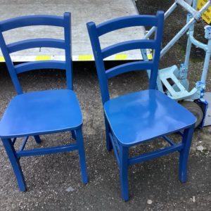 Chair Dining/ Kitchen EACH – . / Medium / Wood / Navy Blue