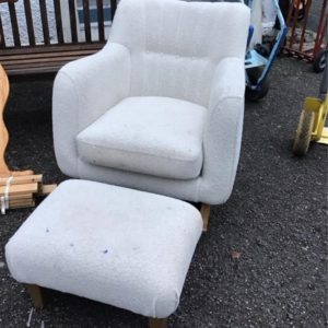 Rocking chair with footstool – stains – . / . / . / White