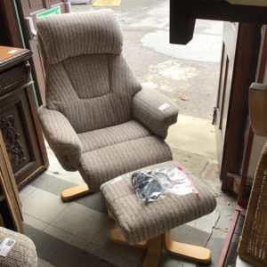 Armchair Swivel Massage + Stool – . / . / Fabric / .