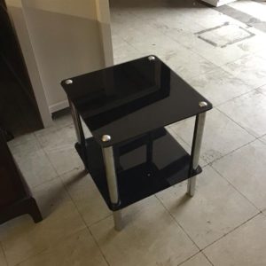 Table Coffee/ Occasional – . / Small / Glass and metal / Black