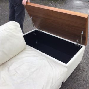 Sofa Corner Unit Large /w end table storage – . / . / Leather / White