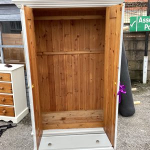 Wardrobe Double White Painted Pine – . / . / Wood / Grey