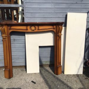 Wooden Fire Surround – marble back and hearth.