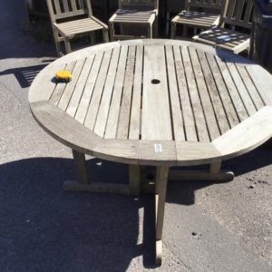 Garden Table Drop Down Teak – . / Medium / Wood / Grey