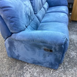 Sofa 3 Seater – Reclining – Blue Suede
