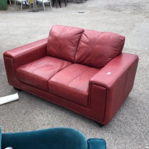 Sofa 2 Seater – . / . / Leather / Red
