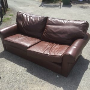 Sofa 3 Seater – . / . / Leather / Dark Brown