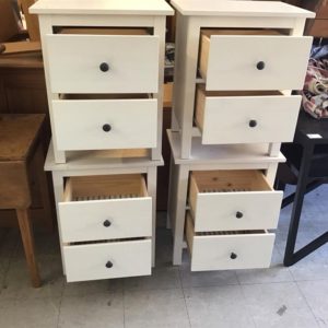 Bedside Cupboard / Table each – . / Small / Wood / White