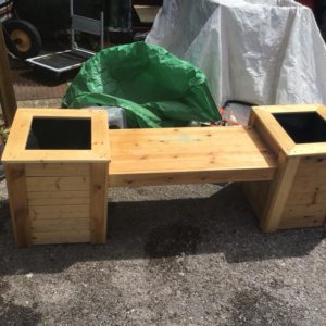 Garden Bench and Planters