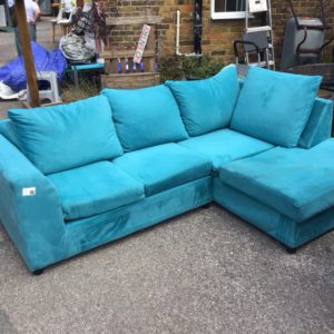 Sofa 2 Seater blue – . / Large / Velvet / Light Blue