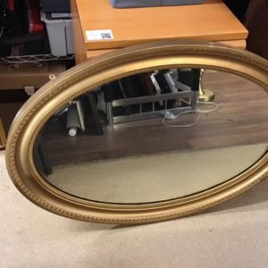 Circular Gold Paint Mirror