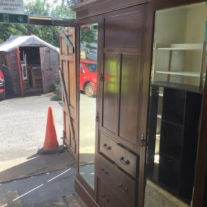 Wardrobe Double = Ground floor only – . / X-Large / Wood / Dark Brown