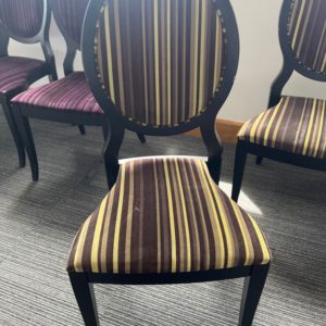 Chair Dining Yellow Brown Stripe